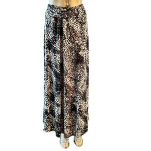 Bumble B. Black & Tan Snake Skin Print Maxi Skirt